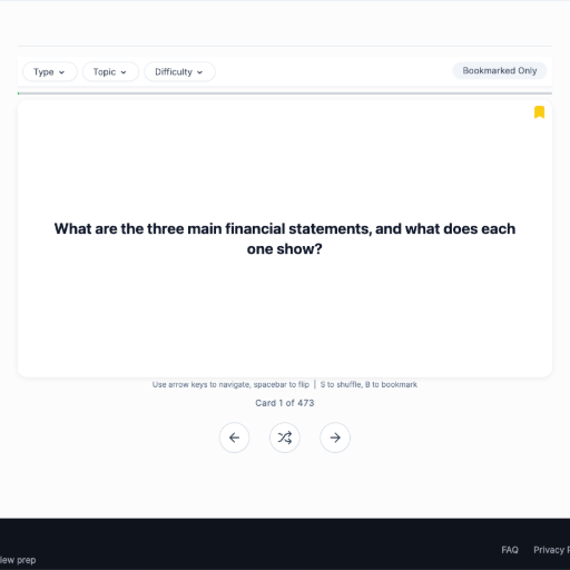 FinanceTree flashcard demo preview